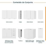 Cozinha Modulada 8 Peças Sem Tampo Com Rodapé 4 Aéreos E 4 Balcões Ipanema Cabecasa Madeiraoriginals Branco - Image 9
