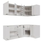 Cozinha Modulada 8 Peças Sem Tampo Com Rodapé 4 Aéreos E 4 Balcões Ipanema Cabecasa Madeiraoriginals Branco - Image 6