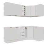 Cozinha Modulada 8 Peças Sem Tampo Com Rodapé 4 Aéreos E 4 Balcões Ipanema Cabecasa Madeiraoriginals Branco - Image 7