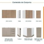 Cozinha Modulada 8 Peças Sem Tampo Com Rodapé 4 Aéreos E 4 Balcões Ipanema Cabecasa Madeiraoriginals Fendi Trama/ 0 (0) - Image 3
