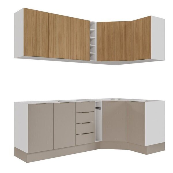 Cozinha Modulada 8 Peças Sem Tampo Com Rodapé 4 Aéreos E 4 Balcões Ipanema Cabecasa Madeiraoriginals Fendi Trama/ 0 (0) - Image 5