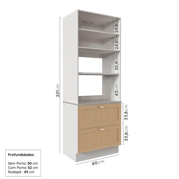 Cozinha Modulada 9 Peças Com Tampo 1 Torre 4 Aéreos 4 Balcões Arizona Cabecasa Madeiraoriginals Figueira - Image 3