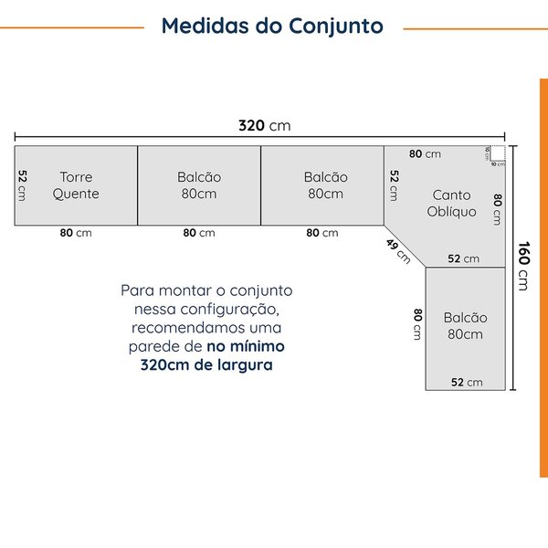 Cozinha Modulada 9 Peças Com Tampo 1 Torre 4 Aéreos 4 Balcões Arizona Cabecasa Madeiraoriginals Figueira - Image 10