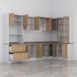 Cozinha Modulada 9 Peças Com Tampo 1 Torre 4 Aéreos 4 Balcões Arizona Cabecasa Madeiraoriginals Figueira - Image 4