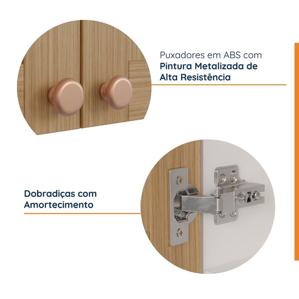 Cozinha Modulada 9 Peças Sem Tampo 1 Torre 4 Aéreos 4 Balcões Arizona Cabecasa Madeiraoriginals Figueira - Image 8