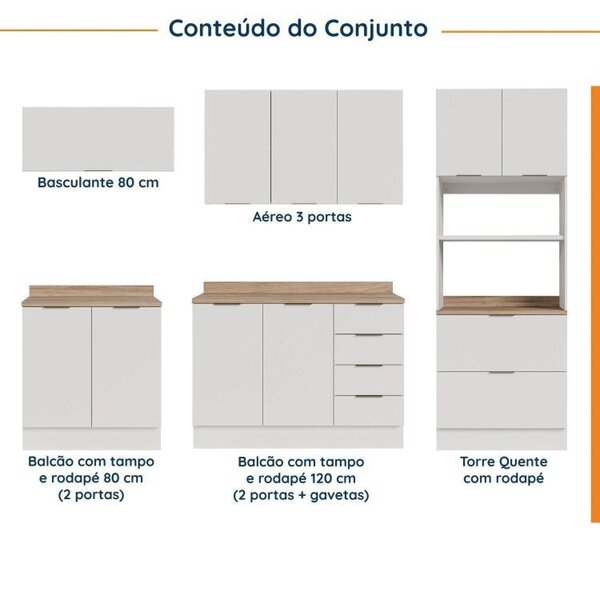 Cozinha Modulada Com Tampo 2 Aéreos 2 Balcões 1 Torre Quente Ipanema Cabecasa Madeiraoriginals - Image 9