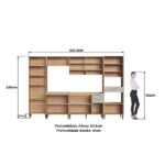 Cozinha Modulada Completa 6 Peças Com Cristaleira 12 Portas 3 Gavetas Jade Freijó/arenas - Image 9