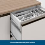 Cozinha Modulada Completa 7 Portas 4 Gavetas Com Balcão Para Cooktop Etna Carvalho Oak/off White - Image 3