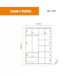 Guarda Roupa 4 Portas 2 Gavetas Logan Branco/olmo Italiano - Image 7