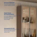 Guarda-roupa 6 Portas Reflecta Com Led 100% Mdf Orion Cabecasa Madeiraoriginals Mocha - Image 4