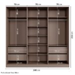 Guarda-roupa 6 Portas Reflecta Com Led 100% Mdf Orion Cabecasa Madeiraoriginals Mocha - Image 10