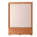 Guarda-Roupa Solteiro 2 Portas de Correr e 2 Gavetas MDP e HDF Bege 187x136,2x46,2cm Smart Caemmun