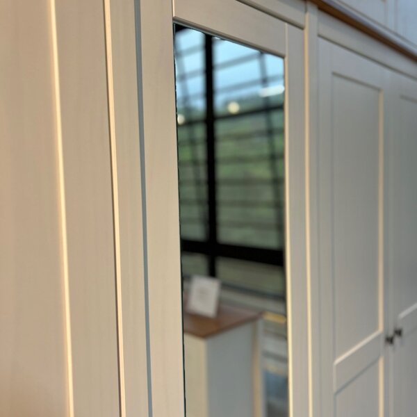 Guarda-roupa Bipartido 10 Portas 3 Gavetas Topázio 100% Madeira Maciça Branco /freijó - Image 7