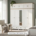 Guarda-roupa Bipartido 10 Portas 3 Gavetas Topázio 100% Madeira Maciça Branco /freijó - Image 8