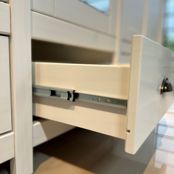 Guarda-roupa Bipartido 12 Portas 3 Gavetas Topázio 100% Madeira Maciça Branco /freijó - Image 3