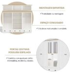 Guarda-roupa Bipartido 12 Portas 3 Gavetas Topázio 100% Madeira Maciça Branco /freijó - Image 4