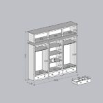 Guarda-roupa Bipartido 12 Portas 3 Gavetas Topázio 100% Madeira Maciça Freijó - Image 5