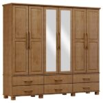 Guarda-roupa Bipartido 6 Portas 6 Gavetas 100% Madeira Maciça Linha Ouro Freijó - Image 7