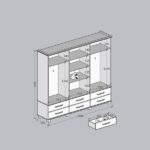 Guarda-roupa Bipartido 6 Portas 6 Gavetas 100% Madeira Maciça Linha Ouro Freijó - Image 9