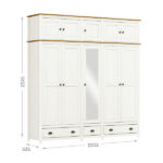 Guarda-roupa Casal 10 Portas 3 Gavetas Topázio Branco/freijó Madeira Pinus - Finestra - Image 3
