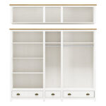 Guarda-roupa Casal 10 Portas 3 Gavetas Topázio Branco/freijó Madeira Pinus - Finestra - Image 5