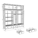 Guarda-roupa Casal 10 Portas 3 Gavetas Topázio Freijó Madeira Pinus - Finestra - Image 4