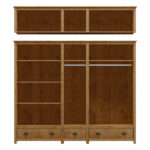 Guarda-roupa Casal 10 Portas 3 Gavetas Topázio Freijó Madeira Pinus - Finestra - Image 6