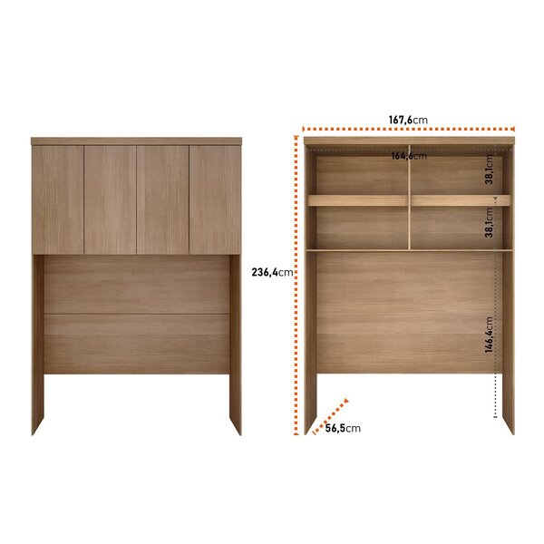 Guarda-roupa Casal 12 Portas 7 Peças Modulado Cairo Cumaru - Image 3