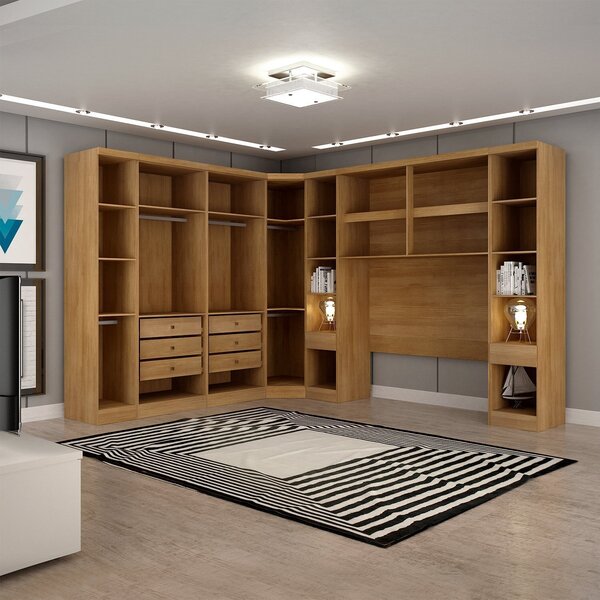 Guarda-roupa Casal 12 Portas 7 Peças Modulado Cairo Cumaru - Image 7