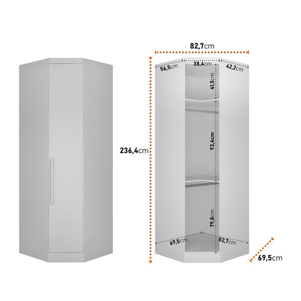 Guarda-roupa Casal 12 Portas 7 Peças Modulado Cairo Neve - Image 5