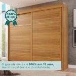 Guarda Roupa Casal 2 Portas 6 Gavetas Trancoso Cinamomo/off White - Image 8