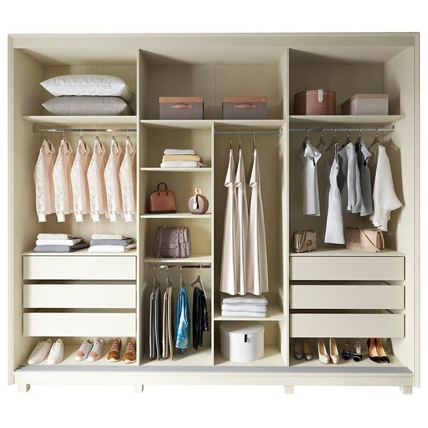 Guarda-roupa Casal 3 Portas Reflecta Com Pés E Led 100% Mdf Platinum Off White - Image 5