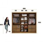 Guarda Roupa Casal 6 Portas 8 Gavetas - Himalaia-cumaru/fendi- Móveis Novo Horizonte - Image 4