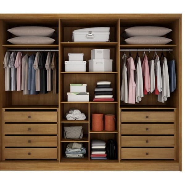 Guarda Roupa Casal 6 Portas 8 Gavetas - Himalaia-cumaru/fendi- Móveis Novo Horizonte - Image 3