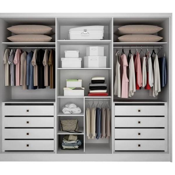 Guarda Roupa Casal 6 Portas 8 Gavetas - Maldivas Ripado-branco - Móveis Novo Horizonte - Image 3