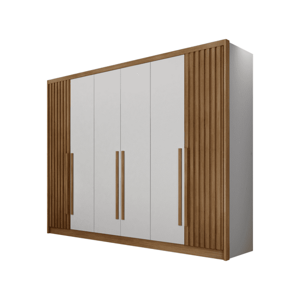 Guarda Roupa Casal 6 Portas 8 Gavetas - Maldivas Ripado-branco - Móveis Novo Horizonte - Image 4