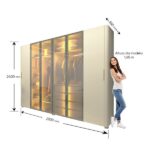 Guarda-roupa Casal 6 Portas Com 4 Portas Reflecta Com Pés Com Led Innova 100% Mdf Off White - Image 7