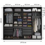 Guarda-roupa Casal Com Espelho Zermatt 100% Mdf 4 Pt 6 Gv Preto - Image 2