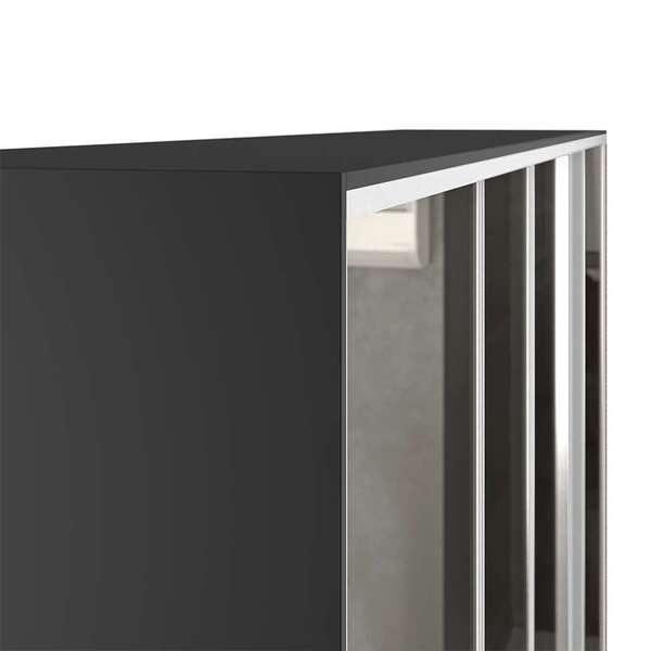 Guarda-roupa Casal Com Espelho Zermatt 100% Mdf 4 Pt 6 Gv Preto - Image 3