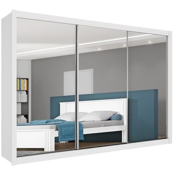 Guarda Roupa Casal Espelhado Costas 3mm - Toronto-branco Acetinado - Móveis Europa - Image 3