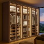 Guarda-roupa Casal Reflecta Com Led 6 Portas 100% Mdf Solaris Amêndoa Clean - Image 2