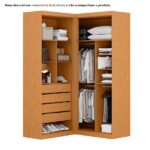 Guarda Roupa De Canto 4 Portas 4 Gavetas Tuim Yescasa Cinamomo/off White - Image 6