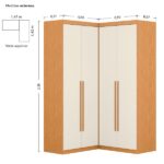 Guarda Roupa De Canto 4 Portas 4 Gavetas Tuim Yescasa Cinamomo/off White - Image 2