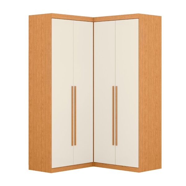 Guarda Roupa De Canto 4 Portas 4 Gavetas Tuim Yescasa Cinamomo/off White - Image 3