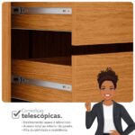 Guarda Roupa De Canto 4 Portas 4 Gavetas Tuim Yescasa Cinamomo/off White - Image 8