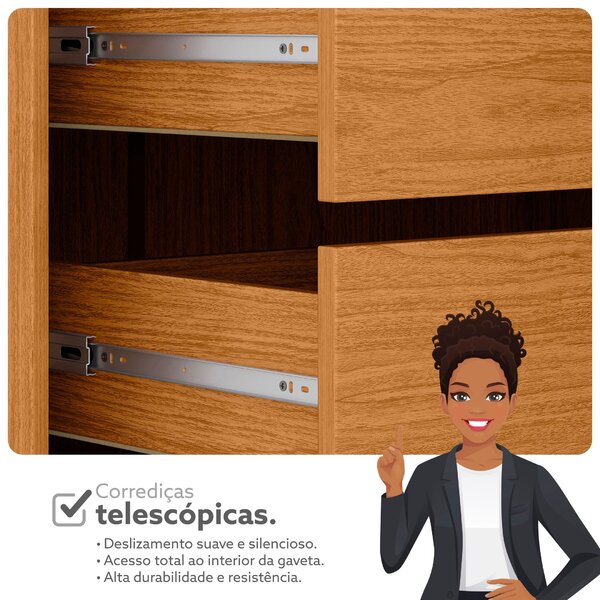 Guarda Roupa De Canto 4 Portas 4 Gavetas Tuim Yescasa Cinamomo/off White - Image 8