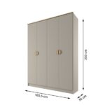 Guarda-roupa Solteiro 100% Mdf Bp 4 Portas 2 Gavetas Asti Panna - Image 4