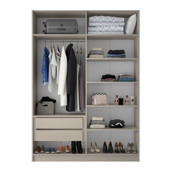 Guarda-roupa Solteiro 100% Mdf Bp 4 Portas 2 Gavetas Asti Panna - Image 3