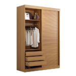 Guarda-roupa Solteiro 2 Portas 1 Porta Ripada Samambaia Cabecasa Madeiraoriginals Carvalho - Image 7