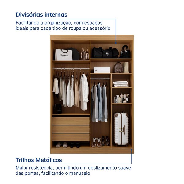 Guarda-roupa Solteiro 2 Portas 1 Porta Ripada Samambaia Cabecasa Madeiraoriginals Carvalho - Image 9